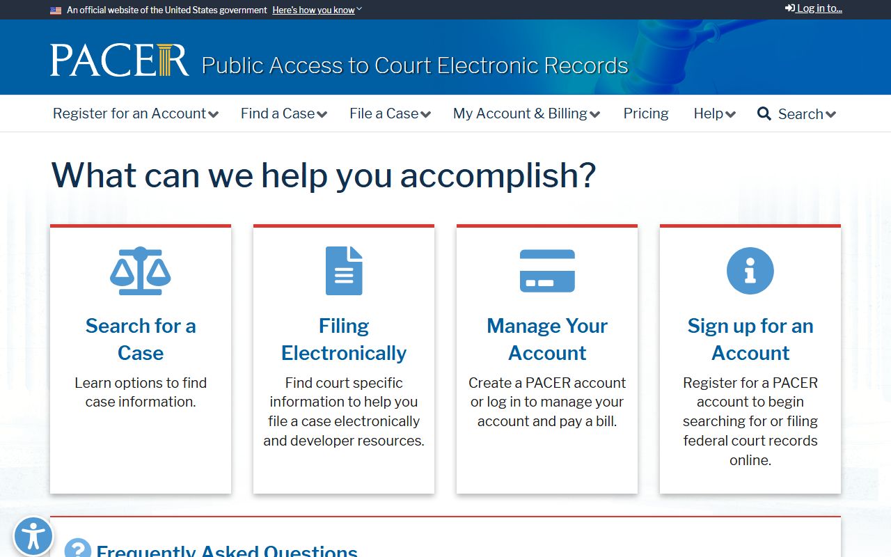 Anne Arundel County federal court records access through PACER